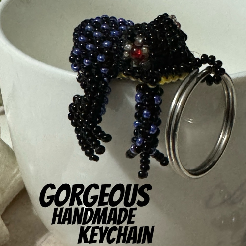 Handmade Beaded KeyChain-Frog